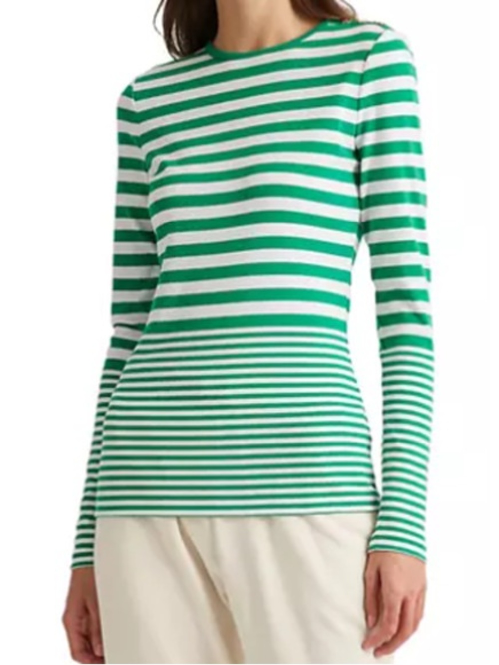 LAUREN RALPH LAUREN LONG SLEEVE STRIPED TOP